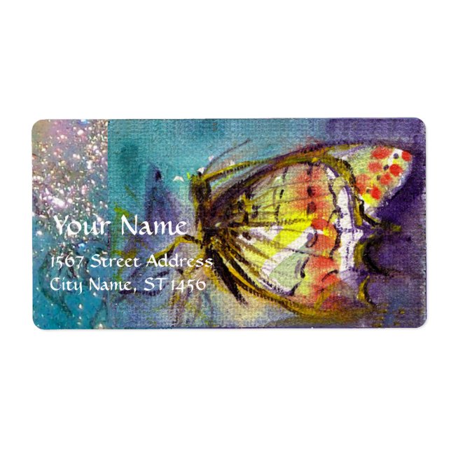 MAGIC BUTTERFLY IN BLUE GOLD SPARKLES (Front)