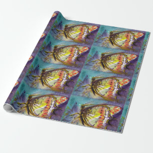MAGIC BUTTERFLY IN BLUE WRAPPING PAPER