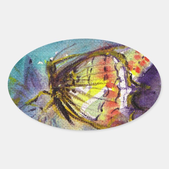 MAGIC BUTTERFLY OVAL STICKER (Front)