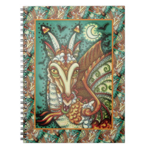 MAGIC CANDY CORN DRAGON, HALLOWEEN FANTASY BEAST NOTEBOOK