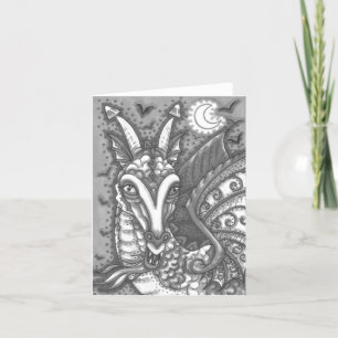 MAGIC CANDY CORN DRAGON, HALLOWEEN FANTASY Blank Card