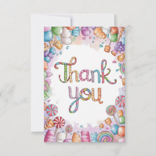 Magic Candyland Thank You Card