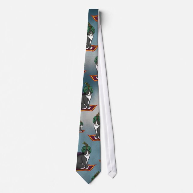 Magic Carpet Cat, patterned tie (Front)