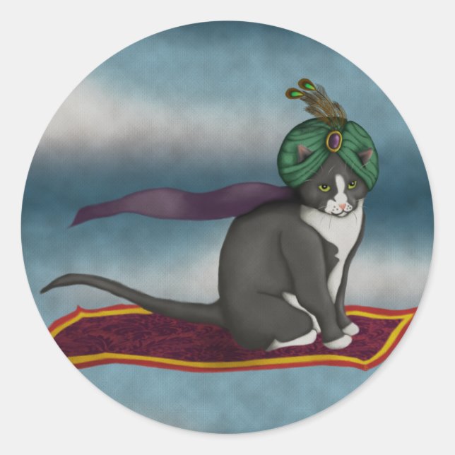 Magic Carpet Cat, sticker (Front)