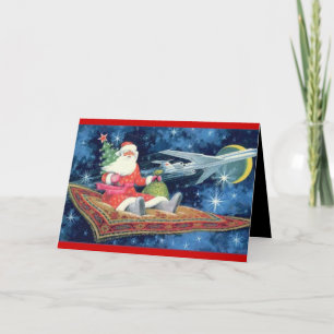 magic carpet santa holiday card