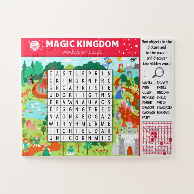 Magic Castle Word Search Kids Game Jigsaw Puzzle (Horizontal)