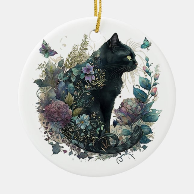 Magic Cat   Ceramic Tree Decoration (Front)
