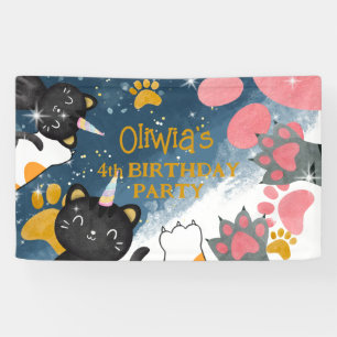 Magic caticorn birthday banner