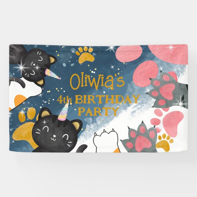 Magic caticorn birthday banner (Horizontal)