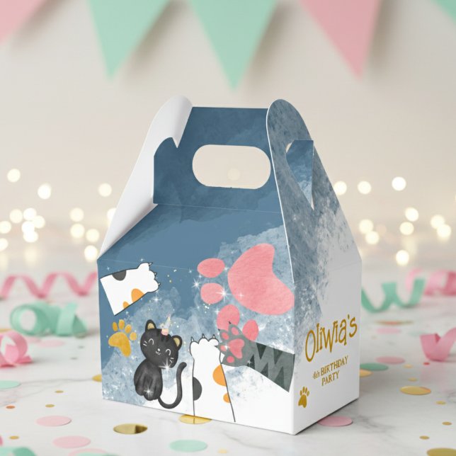 Magic caticorn birthday Paper Favour Box (Creator Uploaded)
