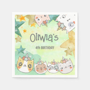 Magic caticorn birthday Paper Napkin