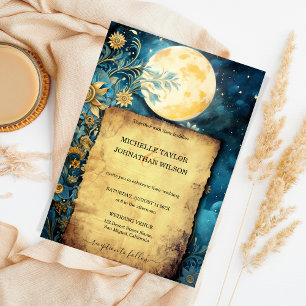 Magic Celestial Astro Cosmic Gold Stars Moon Invitation