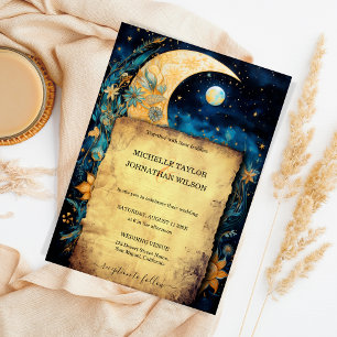Magic Celestial Astro Cosmic Gold Stars Moon Invitation