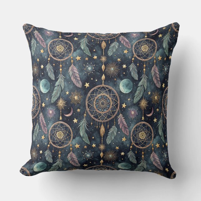 Magic Celestial Dreamcatcher Starry Night Pattern Cushion (Front)