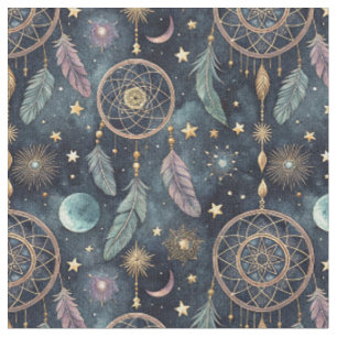 Magic Celestial Dreamcatcher Starry Night Pattern Fabric