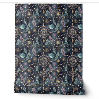 Magic Celestial Dreamcatcher Starry Night Pattern Wallpaper