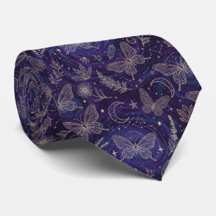 Magic Celestial Garden with Butterflies, Lavender Tie