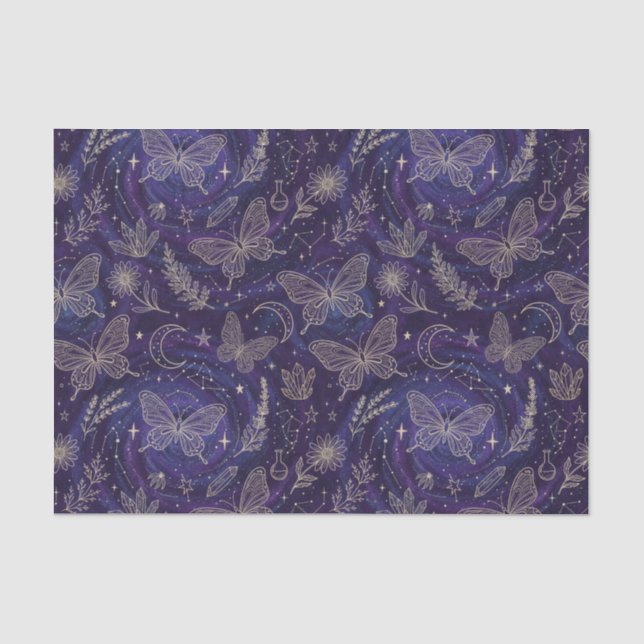 Magic Celestial Garden with Butterflies, Lavender Tissue Paper (Front)