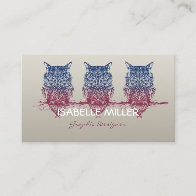 Magic Celtic owl                                   Business Card (Front)