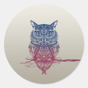 Magic Celtic owl Classic Round Sticker