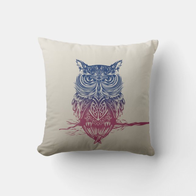 Magic Celtic owl Cushion (Front)