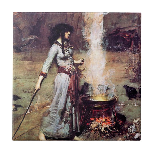 Magic Circle  Waterhouse Pre-Raphaelite Tile (Front)