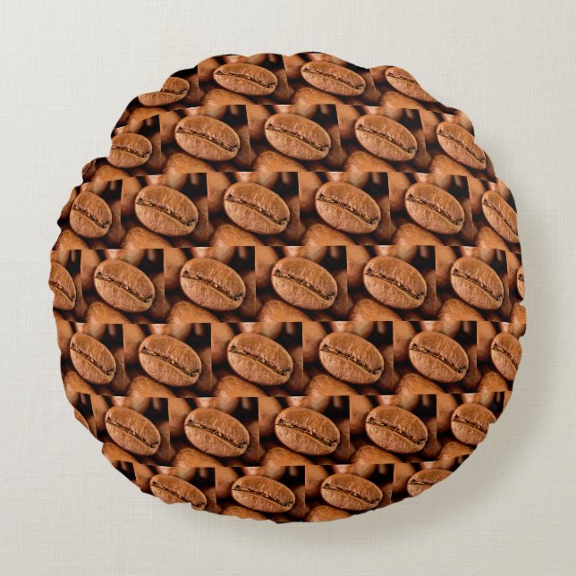 Magic coffee beans round cushion (Front)