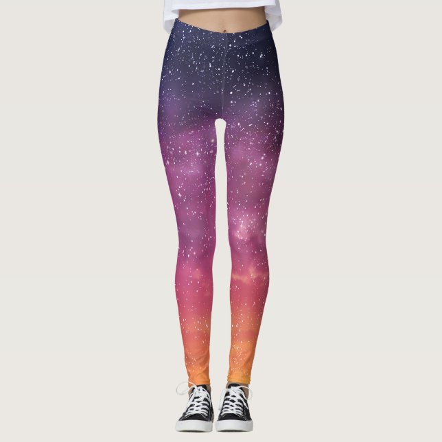 Magic Colour: Enchanting Sky Background. Leggings (Front)