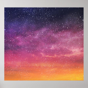 Magic Colour: Enchanting Sky Background. Poster