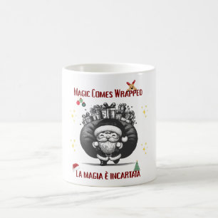 Magic Comes Wrapped – Bilingual Christmas Design Coffee Mug