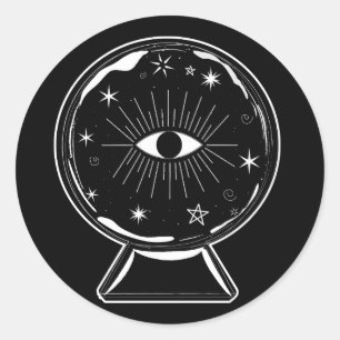 Magic Crystal Ball Scry Seeing Eye Tells All Classic Round Sticker