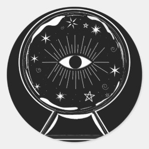 Magic Crystal Ball Scry Seeing Eye Tells All Classic Round Sticker