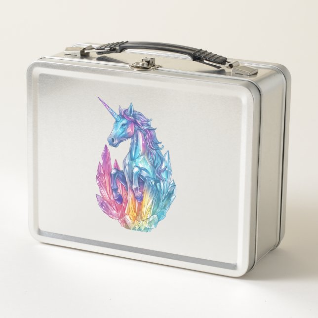 Magic Crystal Cave Unicorn (1) Metal Lunch Box (Front)