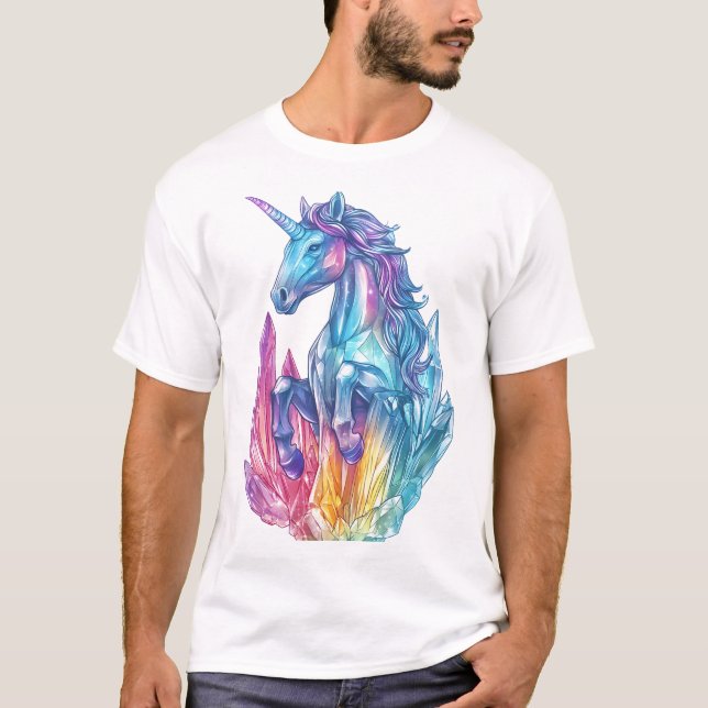Magic Crystal Cave Unicorn (1) T-Shirt (Front)