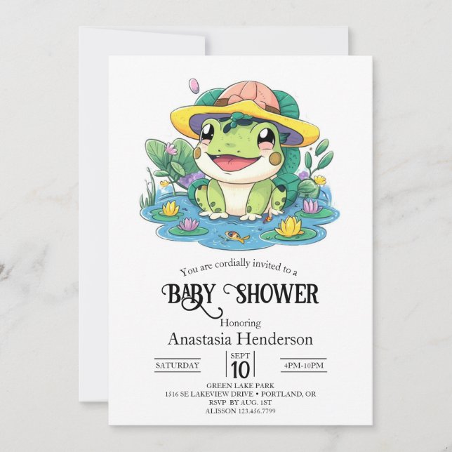 Magic Cute Frog Baby Shower Invitation (Front)