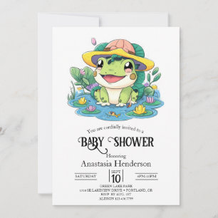 Magic Cute Frog Baby Shower Invitation
