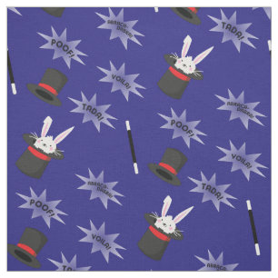 Magic Cute Magician Rabbit in Hat Fabric