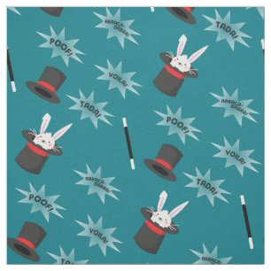 Magic Cute Magician Rabbit in Hat Fabric