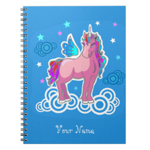 Magic Cute Pink Unicorn with wings Notebook