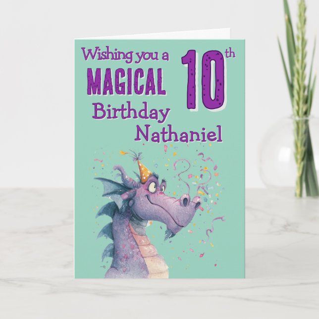 Magic Dragon 10th Birthday Card (Front)