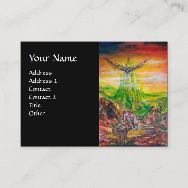 MAGIC DUEL BETWEEN BRADAMANT AND NEGROMANCER,black Business Card (Front)
