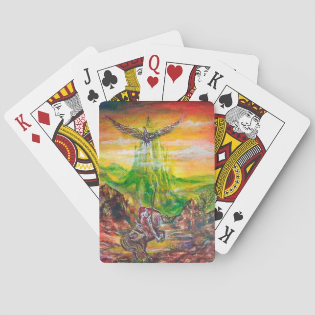 MAGIC DUEL BETWEEN BRADAMANT AND NEGROMANCER  PLAYING CARDS (Back)