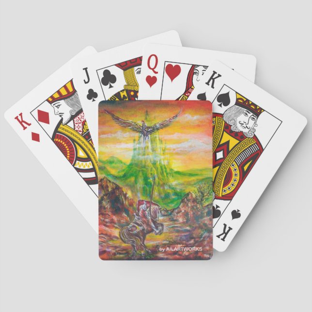 MAGIC DUEL BETWEEN BRADAMANT AND NEGROMANCER PLAYING CARDS (Back)