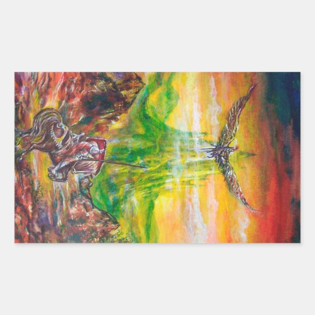 MAGIC DUEL BETWEEN BRADAMANT AND NEGROMANCER RECTANGULAR STICKER (Front)