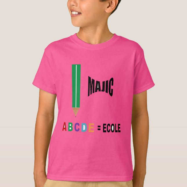 MAGIC ECOLE blue jersey shirt (Front)