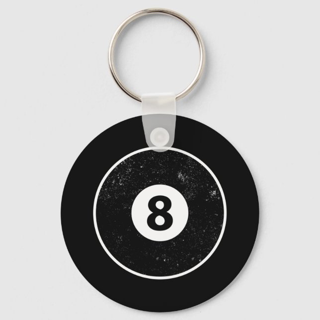 Magic Eight Ball Billiard Pool Key Ring (Front)