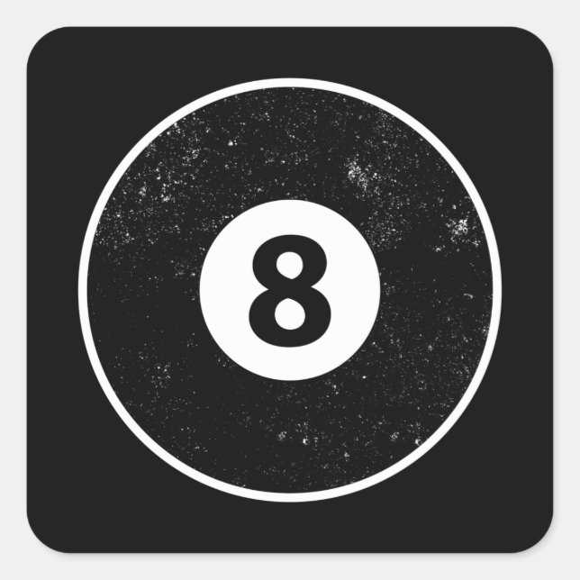 Magic Eight Ball Billiard Pool Square Sticker (Front)