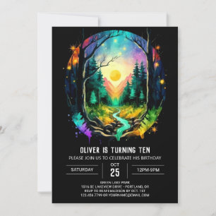 Magic Elegant Brushwood Birthday Invitation