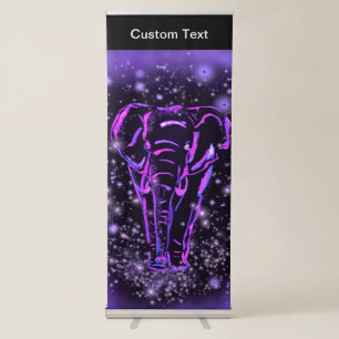Magic Elephant Walking In The Night - Custom Text Retractable Banner