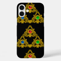 MAGIC ELFIC TALISMAN,BLACK GOLD TRIANGLE,GEMSTONES